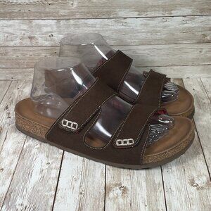 SKECHERS Luxe Foam Women's 9 Brown Casual Slip-On Slide Sandals 56176 EUC